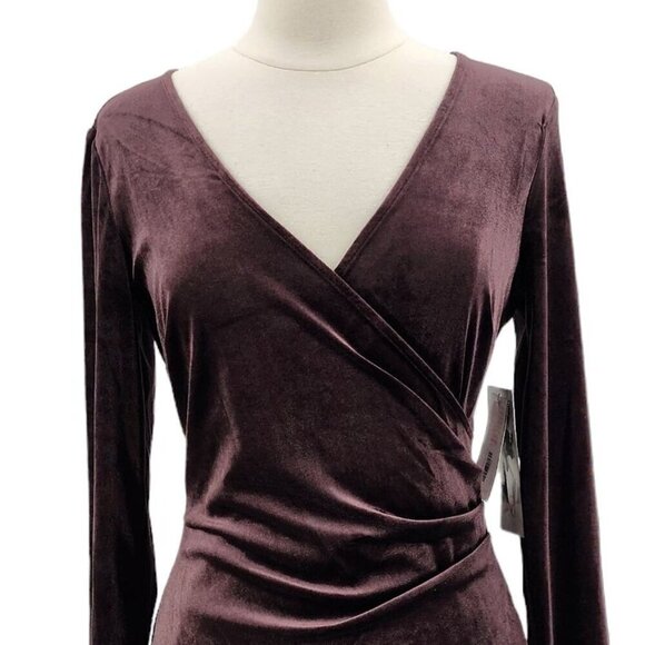 NWD Honey and Rosie Velvet Fitted Long Sleeve Brown Mini Dress Womens Large - Picture 2 of 12